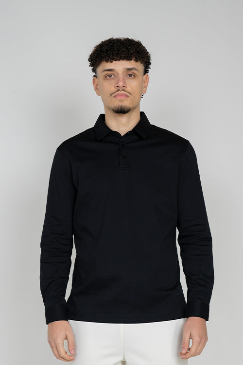 Svart royale långärmad polo