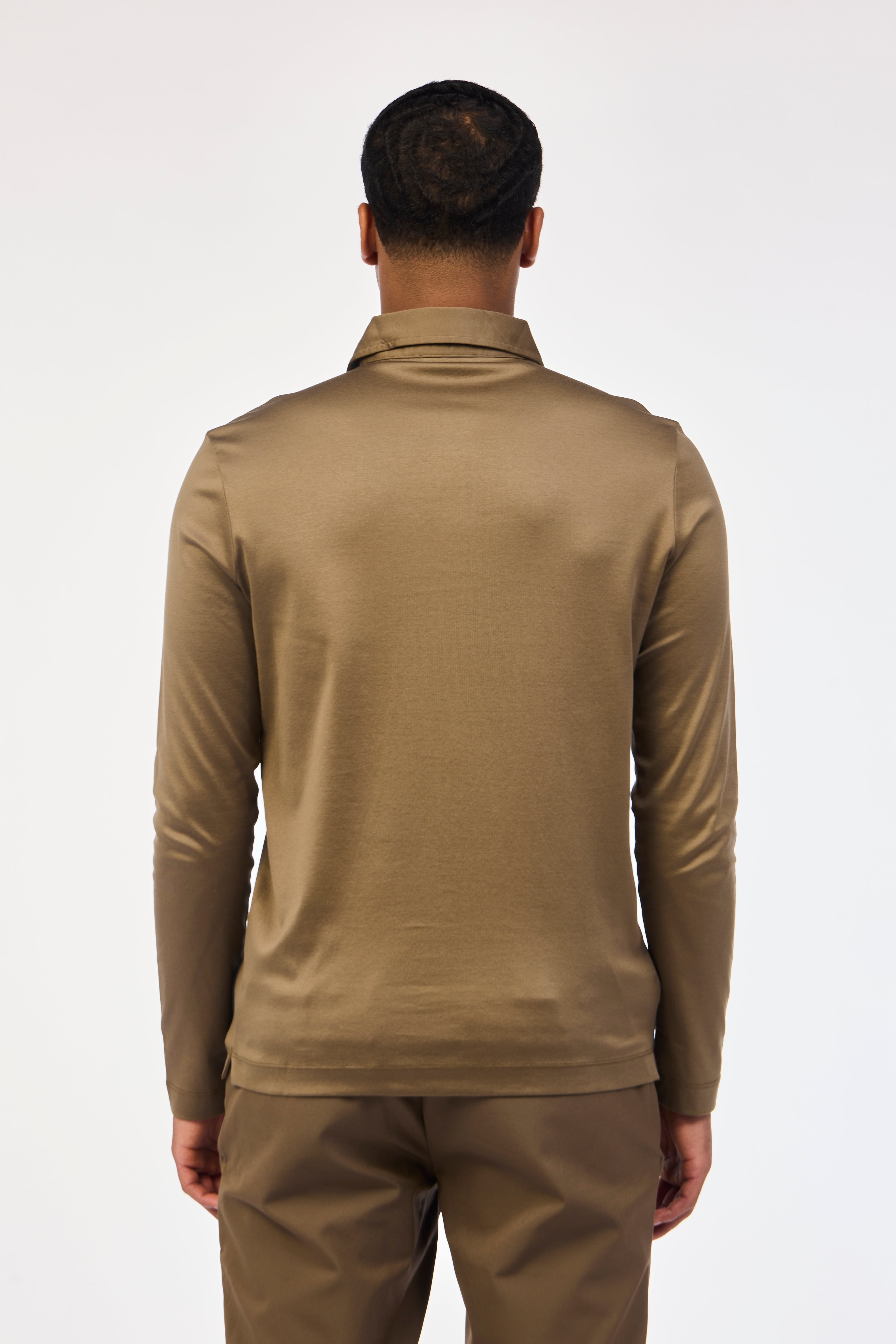 Saddle Brown Long Sleeve Polo