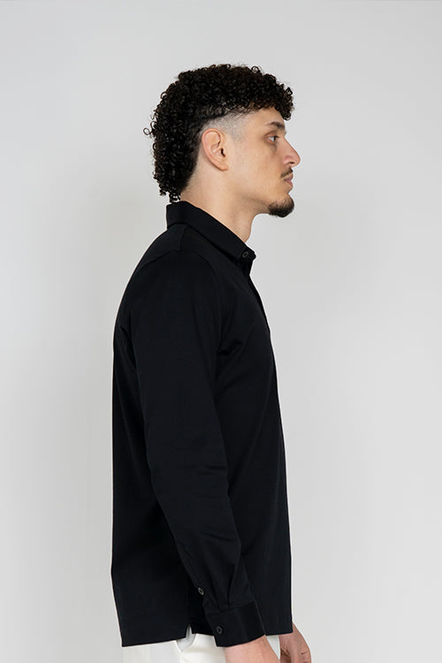 Black Royale Long Sleeve Polo