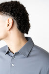 Stone Blue Long Sleeve Polo
