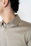 Taupe kort ärmpolo