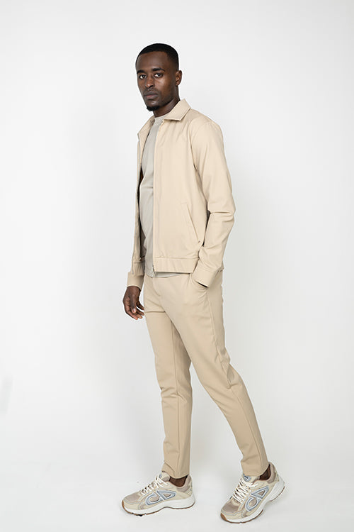 Cream Beige Slim Suit