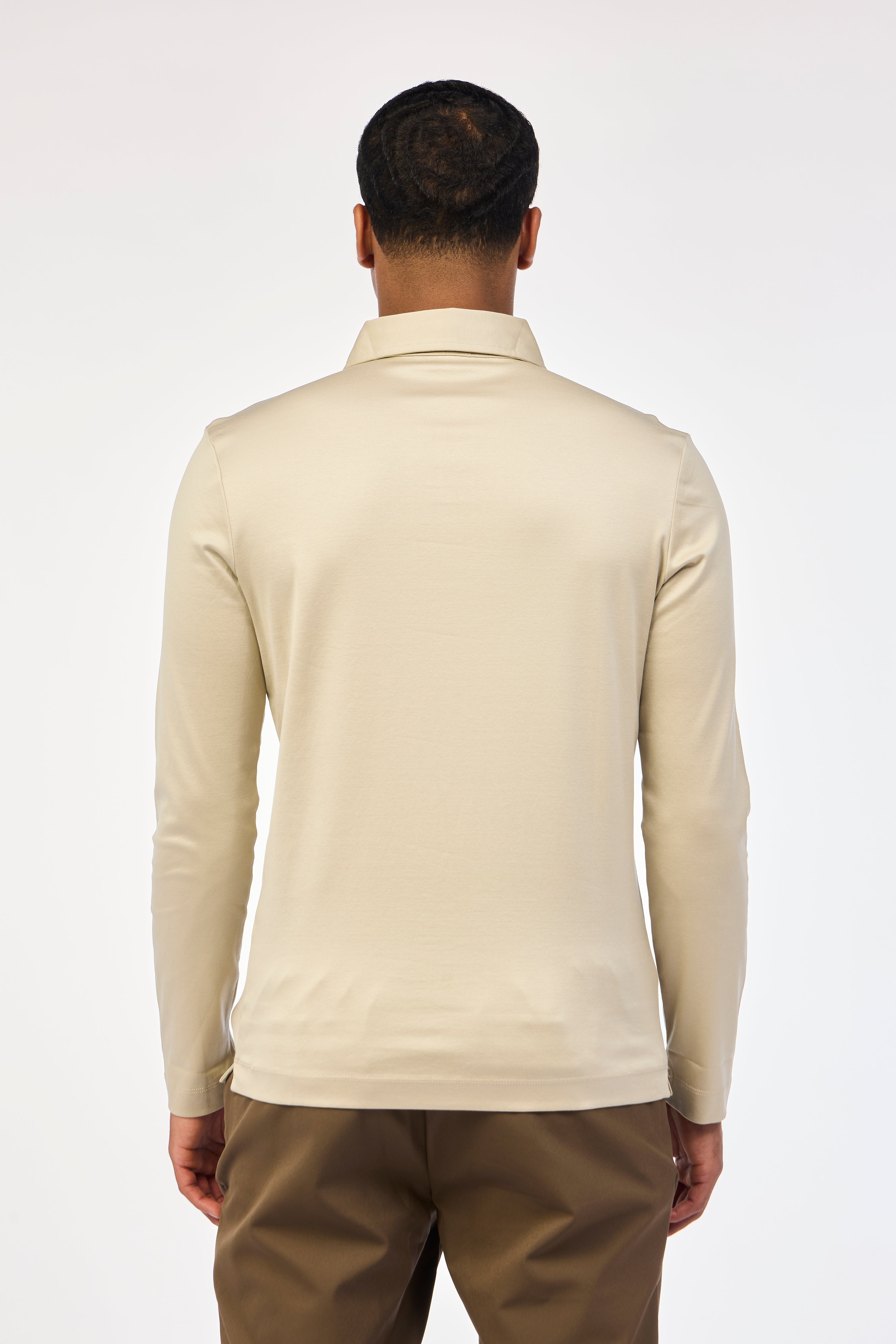 Sand Silk Long Sleeve Polo