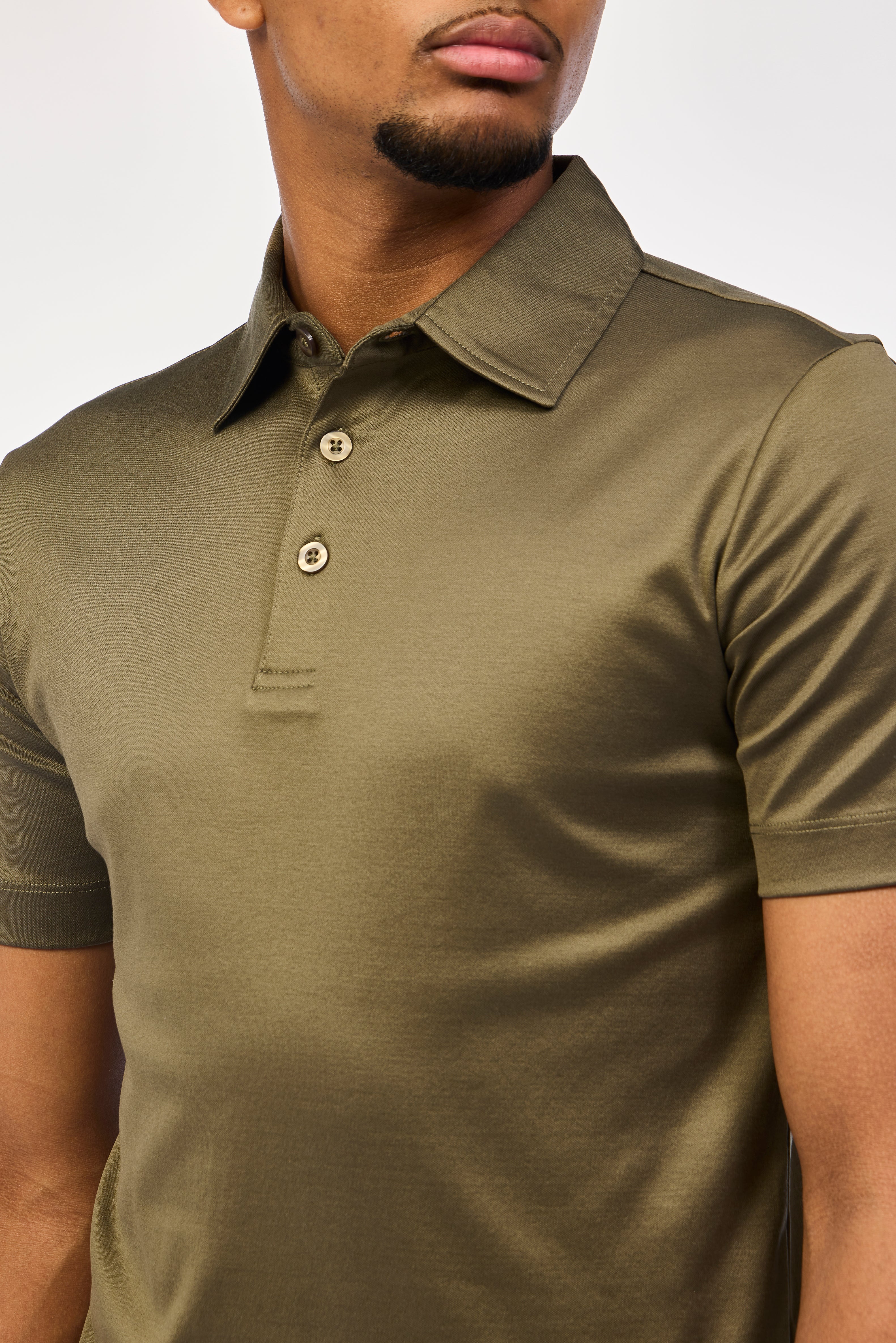 Olive Silk Polo